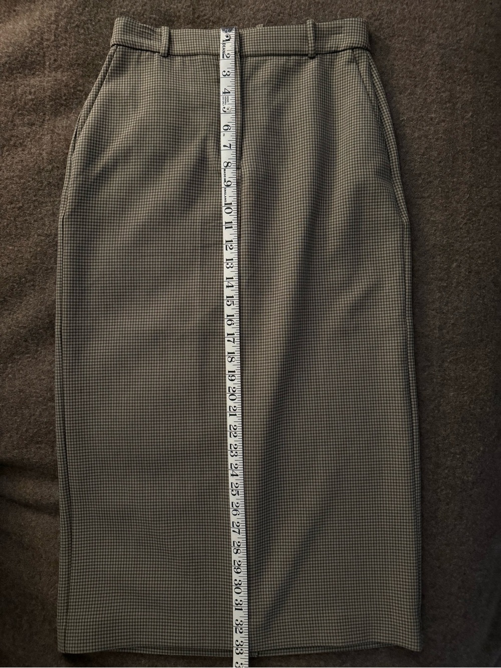 NWT Aritzia Chisel Maxi Skirt by Babaton, Grey Check, Maxi Pencil Skirt, Size 6 - Picture 6 of 16
